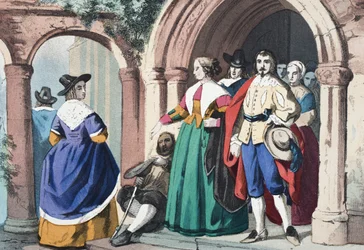 Alltagskleidung gewöhnlicher englischer Leute zur Zeit von König Karl I., aus 